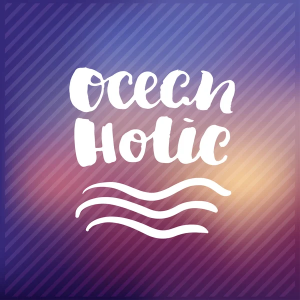 Okyanus holic trendy yazı poster — Stok Vektör