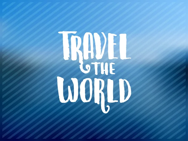 Affiche de lettrage voyage monde — Image vectorielle
