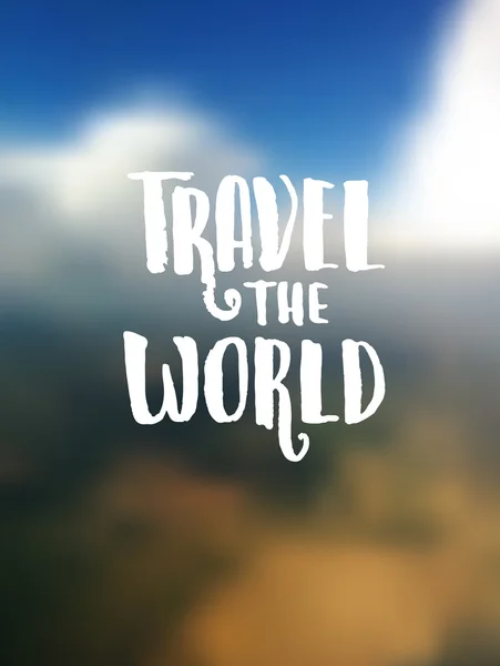 Travel world lettering poster — Stock Vector