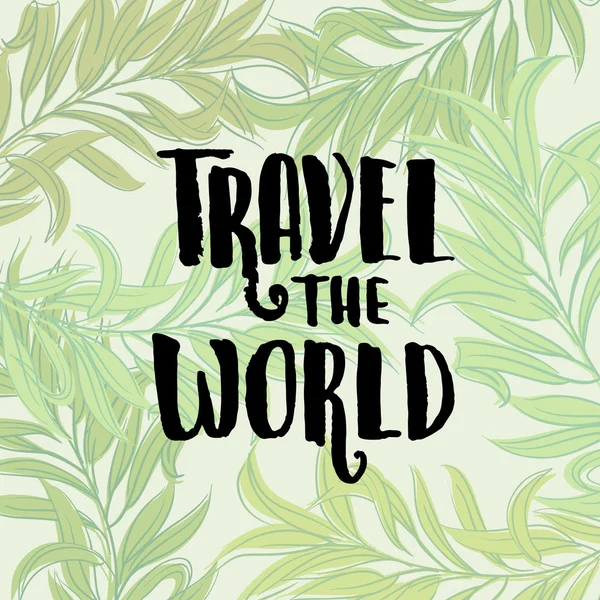 Ταξίδι κόσμο γράμματα αφίσα — Διανυσματικό Αρχείο