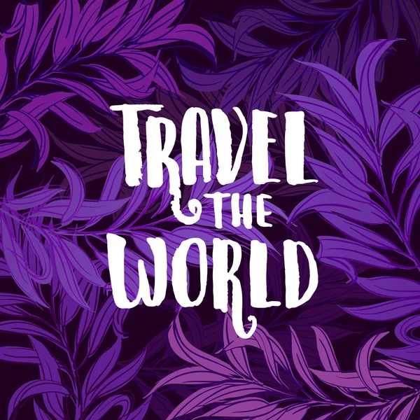 Ταξίδι κόσμο γράμματα αφίσα — Διανυσματικό Αρχείο