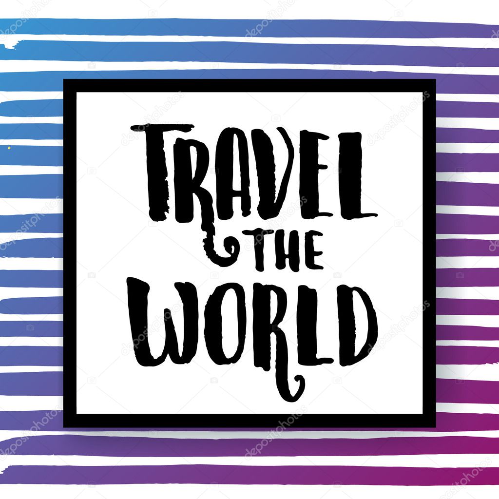 travel world lettering poster 
