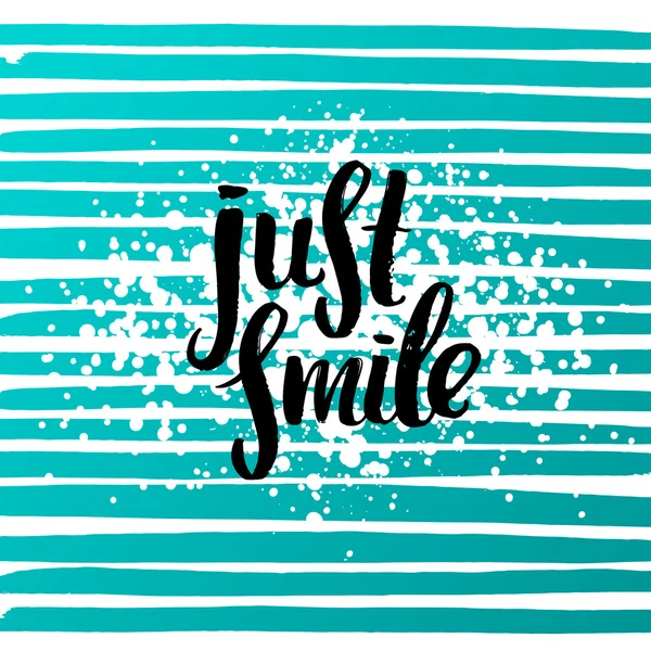 Just smile lettering poster — Stock Vector