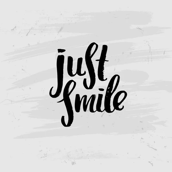 Just smile lettering poster — Stock Vector