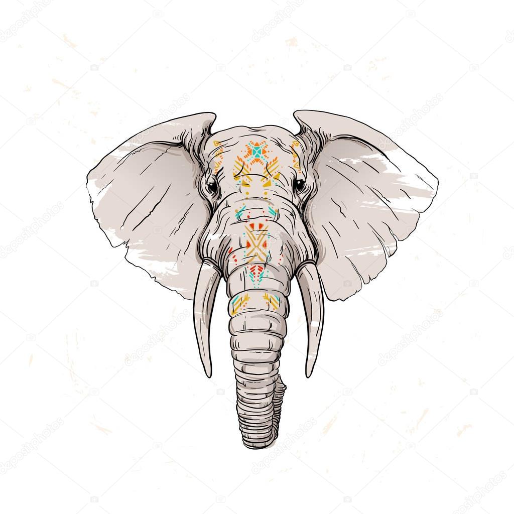 Boho elephant in the style of tattoo Stock Vector Image by ©wywenka  #130097522