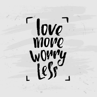 vektör trendy yazı poster. Elle çizilmiş hat. el yazısı motivasyon daha fazla seviyorum kavramı daha az merak