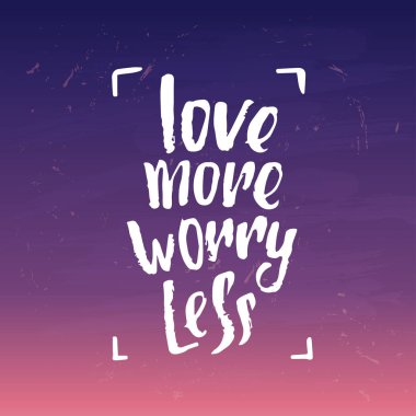 vektör trendy yazı poster. Elle çizilmiş hat. el yazısı motivasyon daha fazla seviyorum kavramı daha az merak