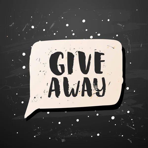 Mall post-kort. begreppet handskrivna motivation "giveaway" — Stock vektor