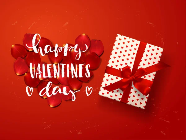 Hranici designu karty. Ručně kreslenou kaligrafie písma Happy Valentine den — Stockový vektor