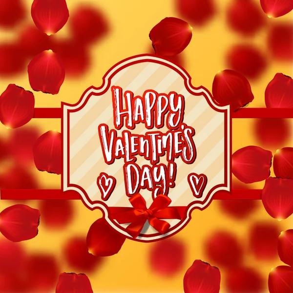 Valentine's Card design. Calligraphie dessinée à la main "Saint Valentin heureux " — Image vectorielle
