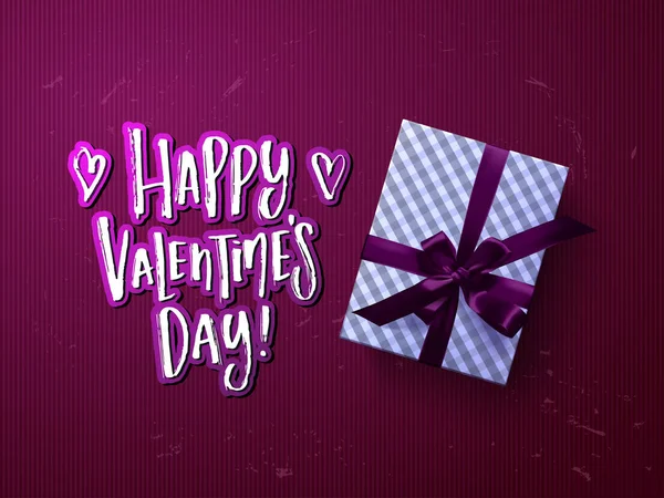 Valentijnsdag kaart ontwerp. Hand getrokken kalligrafie "happy valentines day" — Stockvector