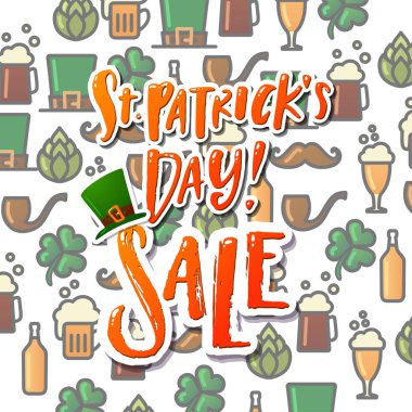 Çizilen hat mutlu St. Patrick's günü Satılık poster el