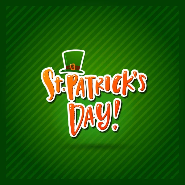 Ručně tažené kaligrafie šťastný St. Patrick má den plakát — Stockový vektor