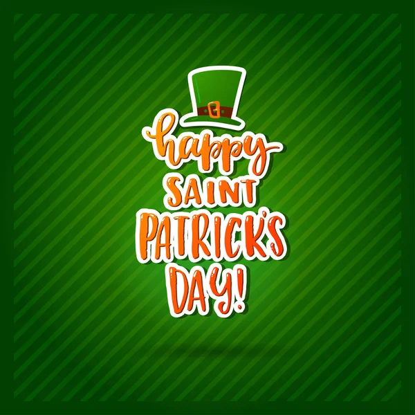 Caligrafía dibujada a mano Feliz cartel del Día de San Patricio — Archivo Imágenes Vectoriales