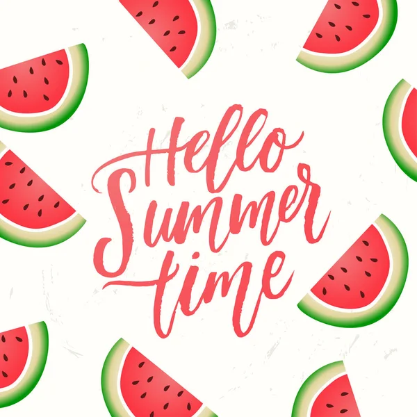 Hallo zomertijd belettering — Stockvector