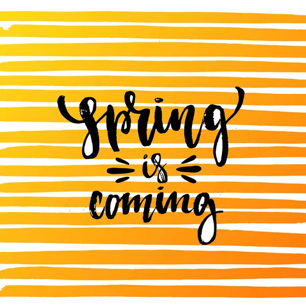 Le printemps arrive lettrage — Image vectorielle