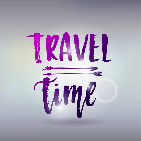 Tiempo de viaje letras — Vector de stock