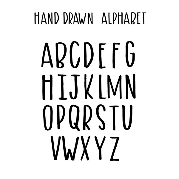 Alfabeto caligráfico dibujado a mano — Vector de stock