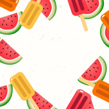Poster karpuz ve dondurma ile