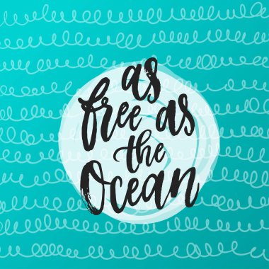 olarak okyanus ücretsiz - çizilen hat, vektör çizim el