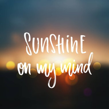 Vektör modayı el yazısı posteri. El çizimi kaligrafi 'Zihnimde Gün Işığı'