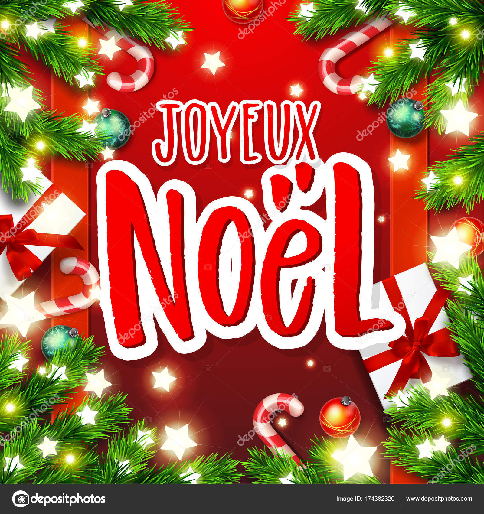 Merry Christmas Greeting Card With Greetings In French Language Xmas Vector Background Hand Drawn Calligraphy Joyeux Noel Stock Vector C Wywenka