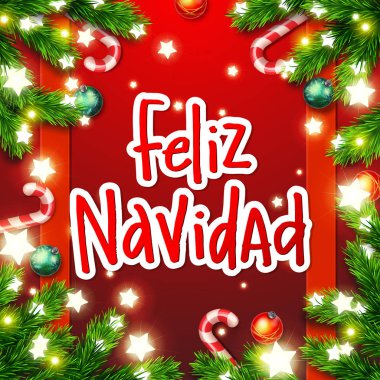 İspanyolca dil elle çizilmiş hat mutlu Noeller. Feliz navidad. el yazısı kavramı 