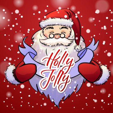 Noel Baba Noel tebrik kartı konsepti ile tutan 