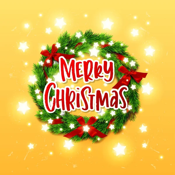 Christmas wenskaart. Xmas vector achtergrond. Hand getrokken kalligrafie. concept handgeschreven Merry Christmas — Stockvector