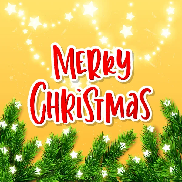 Christmas gratulationskort. Xmas vector bakgrund. Handritad kalligrafi. begreppet handskrivna god jul — Stock vektor