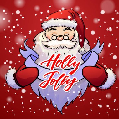 Noel tebrik kartı. Yeni Yılınız Kutlu Olsun. Xmas vektör arka plan. Elle çizilmiş hat. kavram Holly Jolly el yazısı   