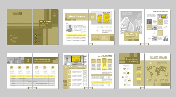 Folleto Diseño Creativo Plantilla Polivalente Con Portada Contraportada Páginas Interiores — Archivo Imágenes Vectoriales