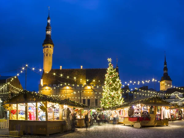 Noel pazarı, tallinn, Estonya — Stok fotoğraf