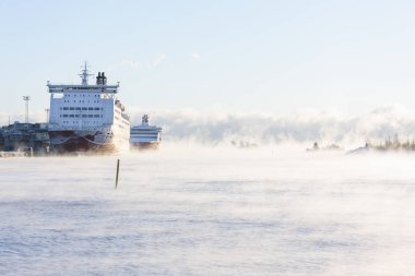 Yolcu gemisi bir soğuk deniz vaporing