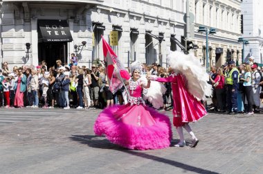 Helsinki, Finlandiya - 10 Haziran 2017: Helsinki Samba Carnaval celeb