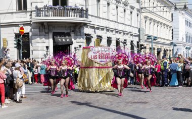Helsinki, Finlandiya - 10 Haziran 2017: Helsinki Samba Carnaval celeb