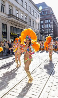 Helsinki, Finlandiya - 10 Haziran 2017: Helsinki Samba Carnaval celeb