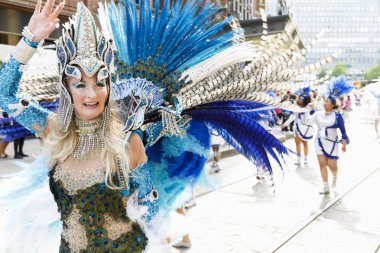 Helsinki, Finlandiya - 10 Haziran 2017: Helsinki Samba Carnaval celeb