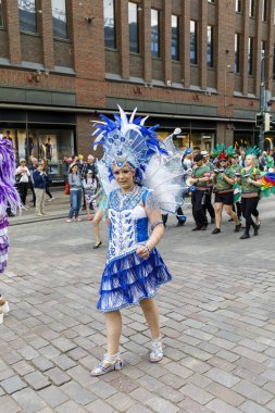 Helsinki, Finlandiya - 10 Haziran 2017: Helsinki Samba Carnaval celeb