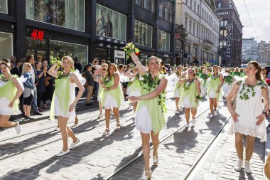 Helsinki, Finlandiya - 10 Haziran 2017: Helsinki Samba Carnaval celeb