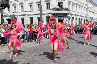 Helsinki, Finlandiya - 10 Haziran 2017: Helsinki Samba Carnaval celeb