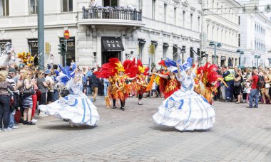 Helsinki, Finlandiya - 10 Haziran 2017: Helsinki Samba Carnaval celeb