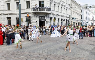 Helsinki, Finlandiya - 10 Haziran 2017: Helsinki Samba Carnaval celeb