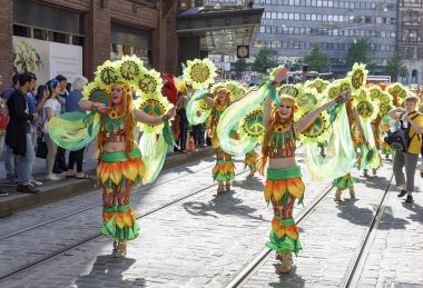 Helsinki, Finlandiya - 10 Haziran 2017: Helsinki Samba Carnaval celeb