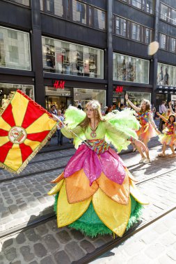 Helsinki, Finlandiya - 10 Haziran 2017: Helsinki Samba Carnaval celeb