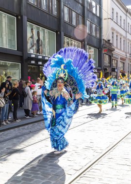 Helsinki, Finlandiya - 10 Haziran 2017: Helsinki Samba Carnaval celeb