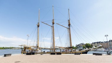 Helsinki, Finlandiya - 10 Haziran 2017: uzun boylu yelkenli, yapılan ahşap 