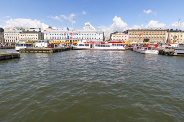 Helsinki, Finlandiya - 10 Haziran 2017: Gezi tekneleri Helsinki