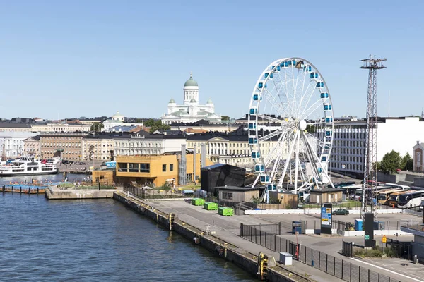 Helsinki, Finlandiya - 07 Temmuz 2017: Şehir panoraması Helsinki, Fi