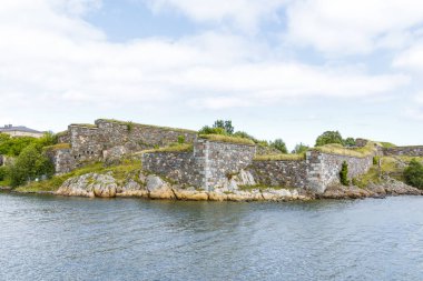Taş duvarlar Suomenlinna kale Helsinki, Finlandiya